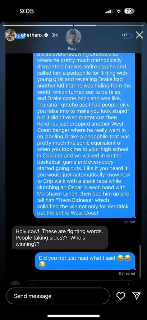 Credit: Chet Hanks' Instagram Story