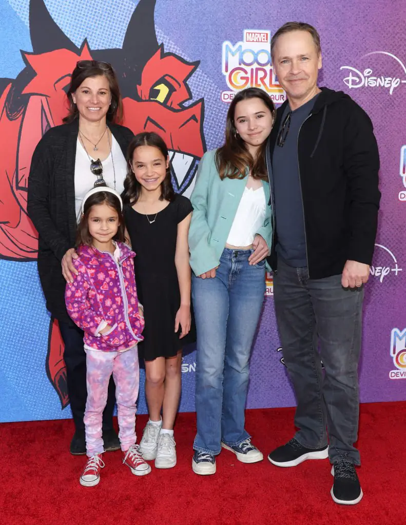Chad Lowe and his wife Kim Painter along with daughters Nixie, Fiona and Mabel in 2023. Credit: Steven Simione / Getty
