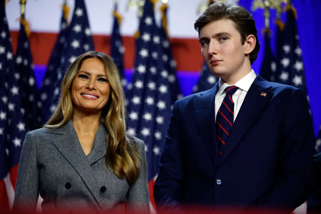 First lady Melania Trump and her son Barron. Credit: Chip Somodevilla / Getty