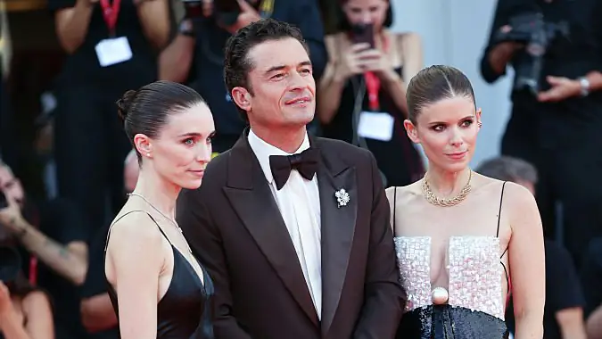 Rooney Mara, Orlando Bloom and Kate Mara attend the "Bucking Fastard" Screening during the 83rd Venice International Film Festival, 