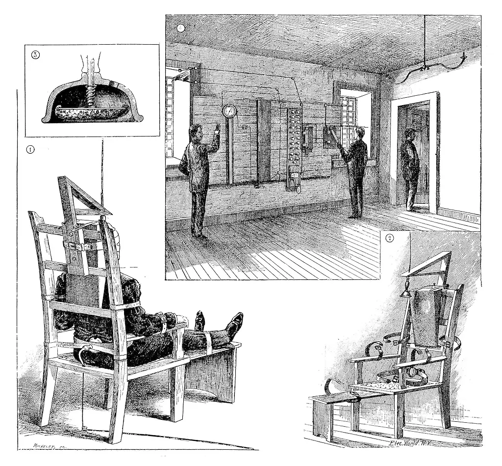 The electric chair is often accompanied by a hood or blindfold for the prisoner (Getty Stock Images)