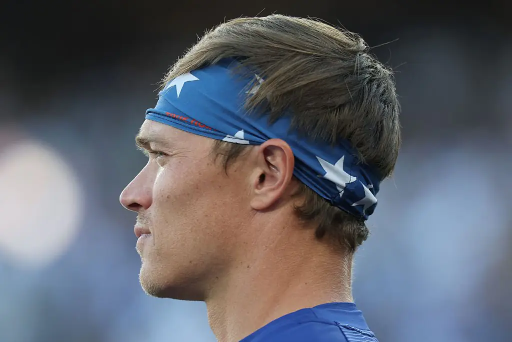 Alex Call hit out. Credit: Photo by Sean M. Haffey/Getty Images
