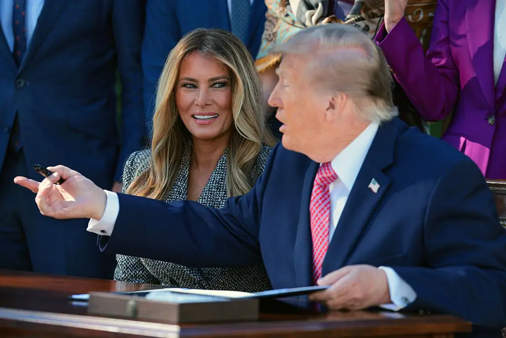 Trump summed up his wife Melania in just four words. Credit: Chip Somodevilla/Getty