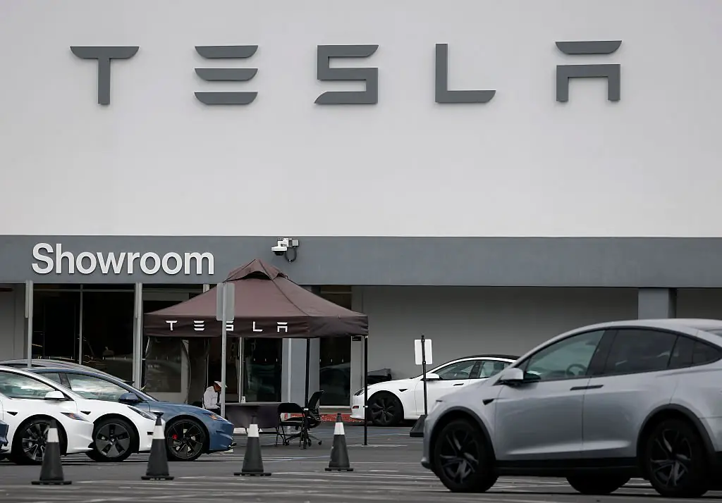 An influencer took a $70,000 Tesla to a car-buying service to see how much it was worth after just one year. Credit: Justin Sullivan / Getty