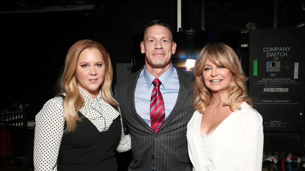 Cena and Schumer starred in Trainwreck. Credit: Todd Williamson/Getty Images for CinemaCon