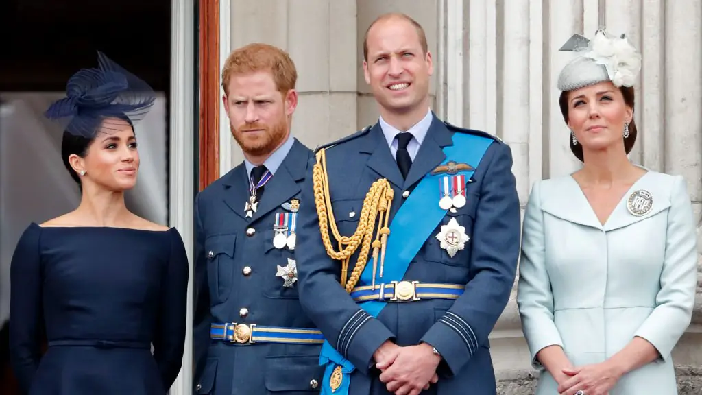 Meghan Markle, Prince Harry, Prince William, and Princess Catherine