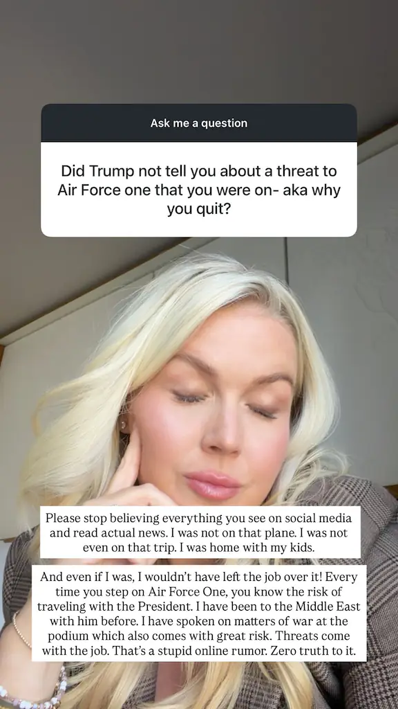 Karoline Leavitt answered questions from her followers. Credit: Instagram/Karoline Leavitt