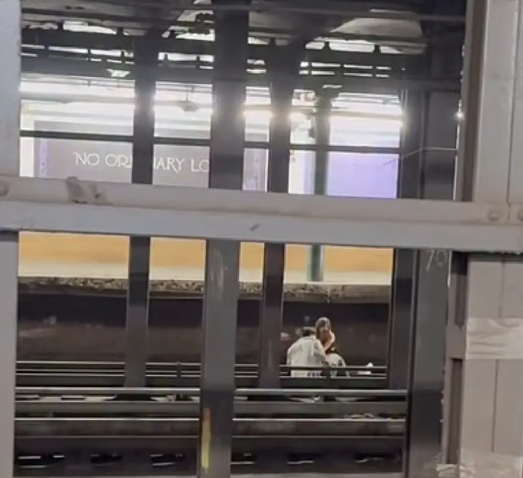 The pair were seen sitting on the subway tracks. Credit: Instagram