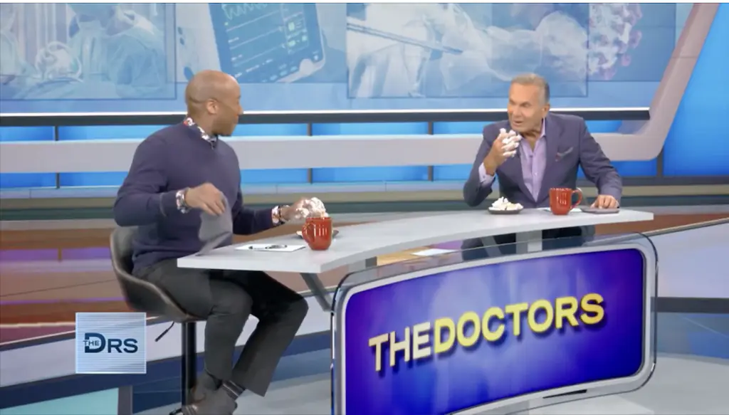 The show's hosts got a taste of sploshing on the show. Credit: The Doctors / YouTube
