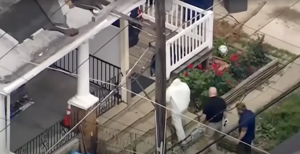 The house in Philadelphia is investigated. Credit: NBC News