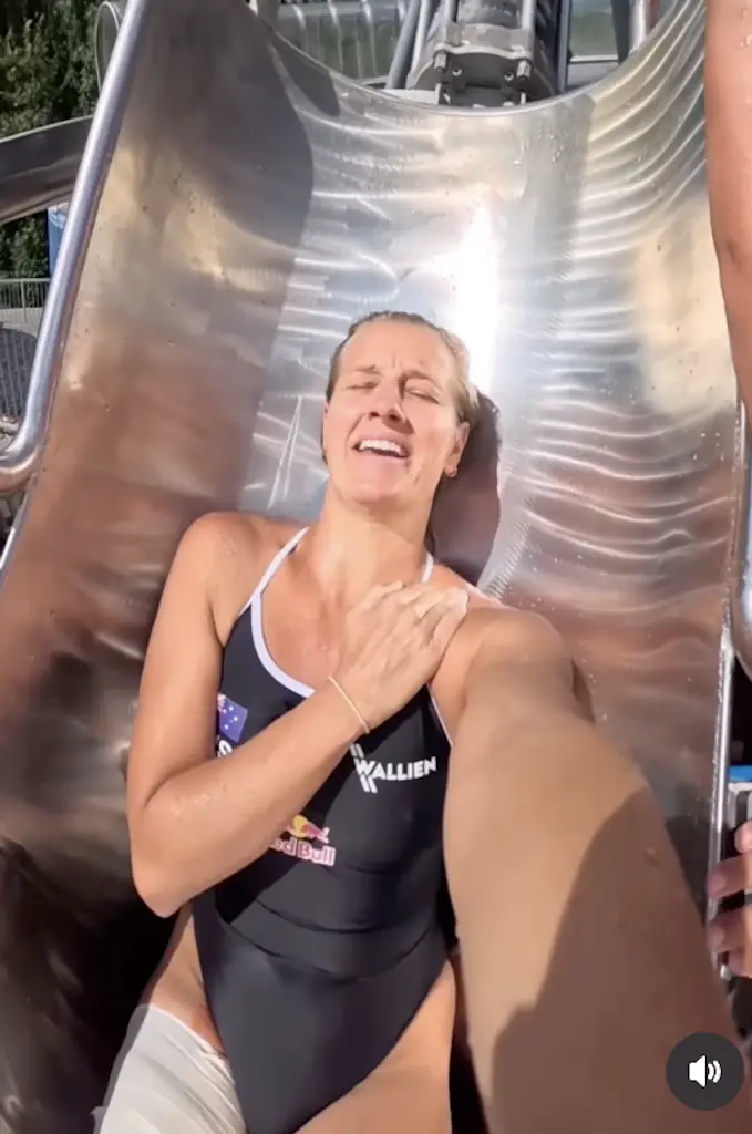 The slide goes at 50mph. Credit: Instagram / Rhiannan Iffland