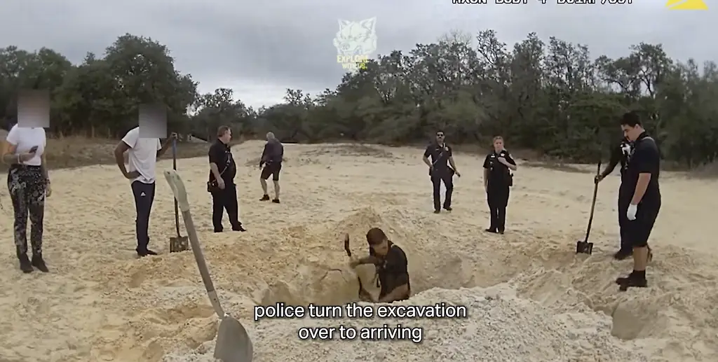 Bodycam footage shows officers recovering the boys. Credit: YouTube / EWU Bodycam