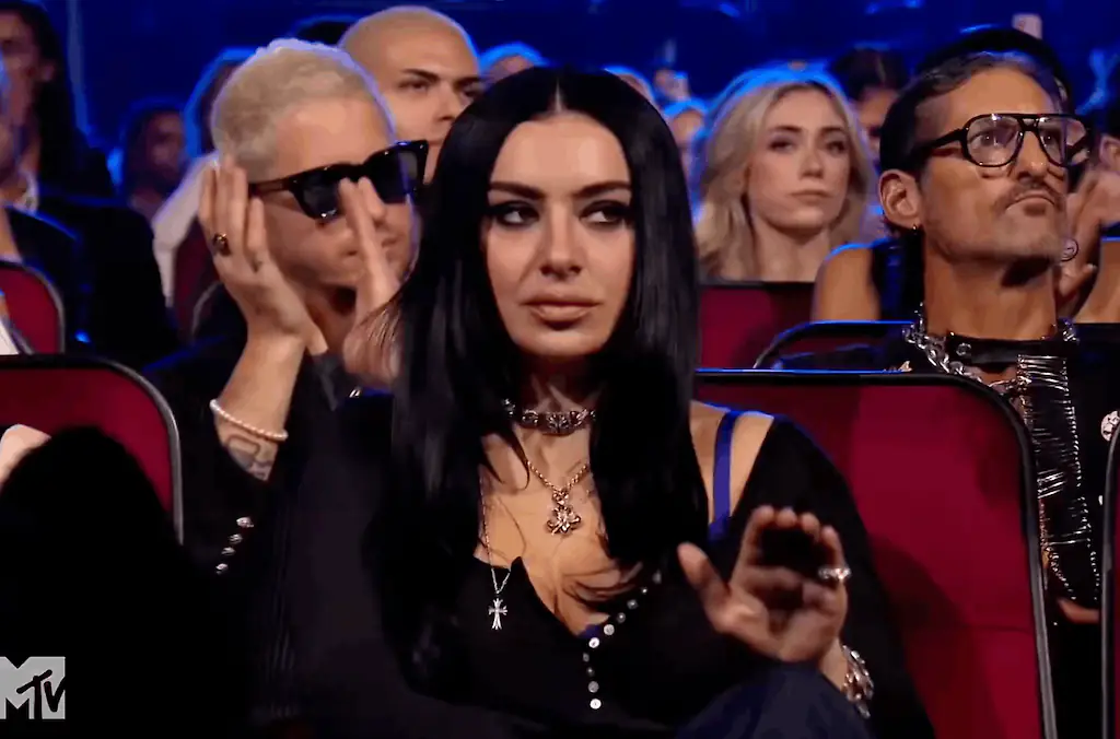 Many assumed that this clip of Charli XCX was in response to Taylor Swift's speech after winning music video of the year. Credit: X