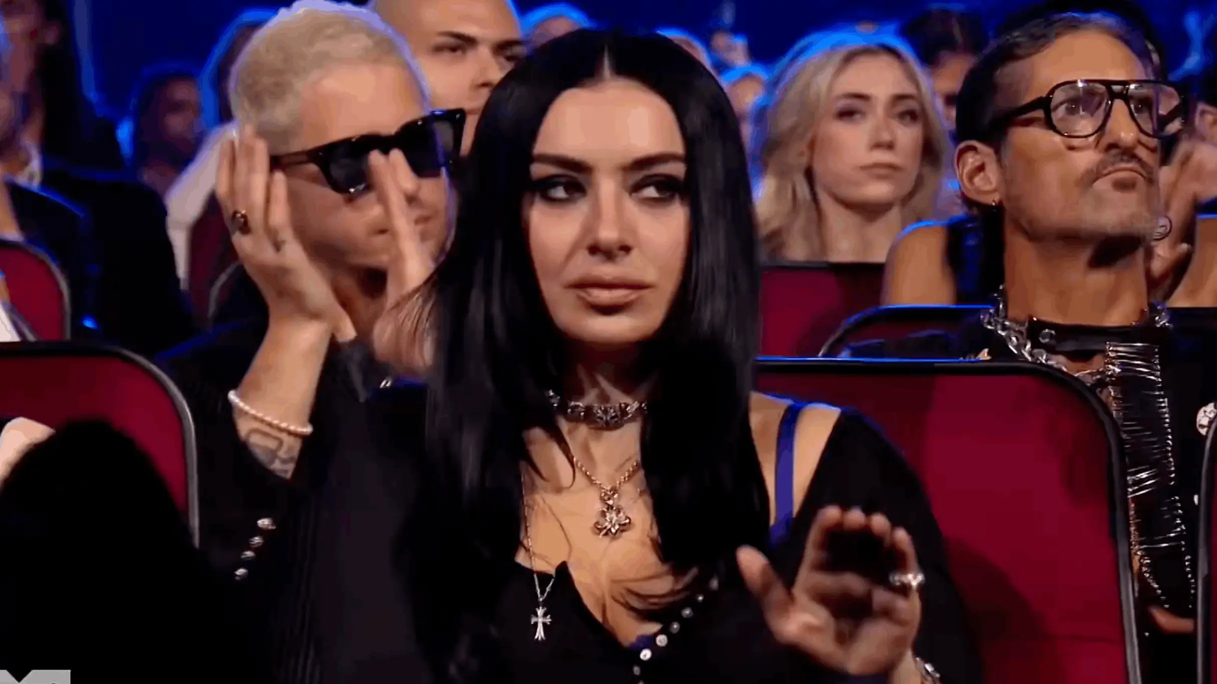 Many assumed that this clip of Charli XCX was in response to Taylor Swift's speech after winning music video of the year. Credit: X