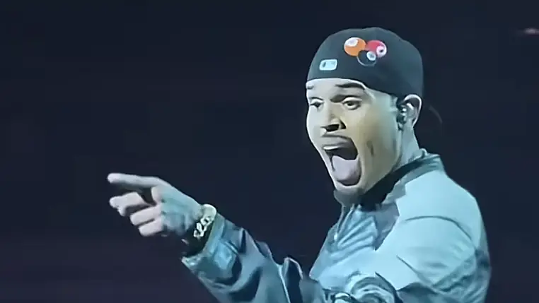 Chris Brown wasn't happy. Credit: Nina Celeste/TikTok