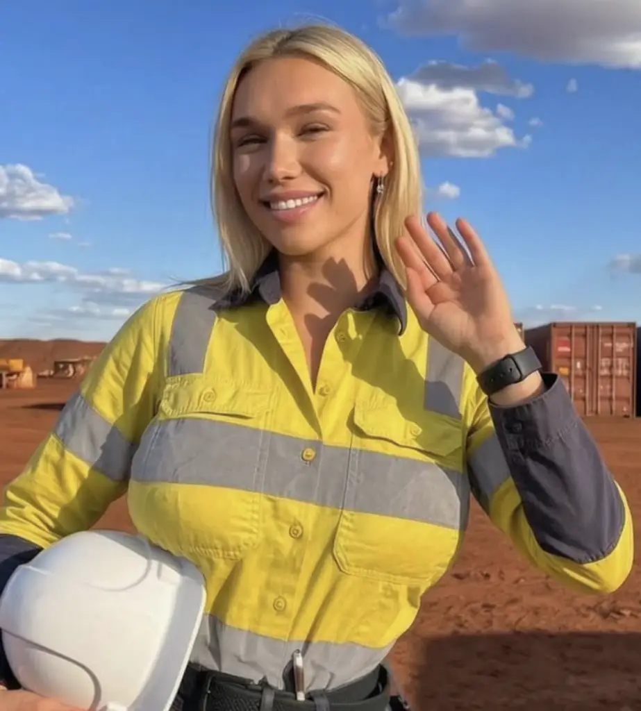 Bindi Raye is often seen wearing a high-visibility jacket in the AI images. Credit: Bindi Raye/Instagram