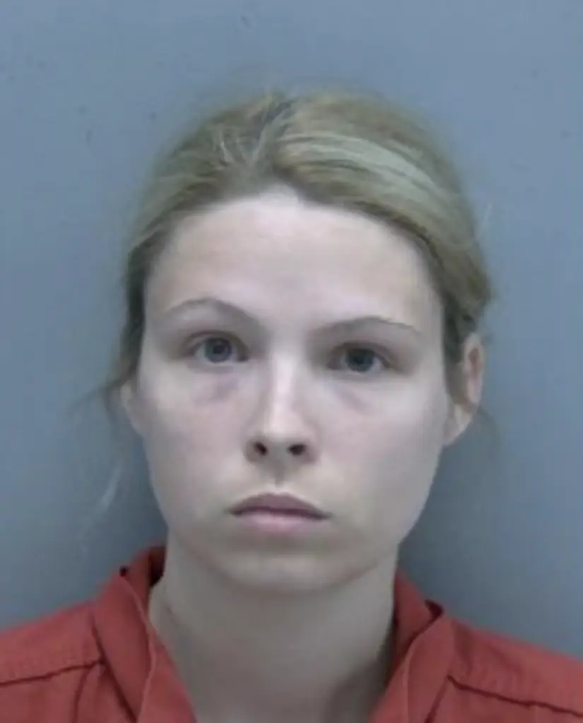 Samantha Lee White was found guilty, along with her husband, John White, for bestiality, after he recorded her having sex with one of the family's pet dogs, with body camera footage of her arrest being released. Credit: Lee County Sheriff's Office