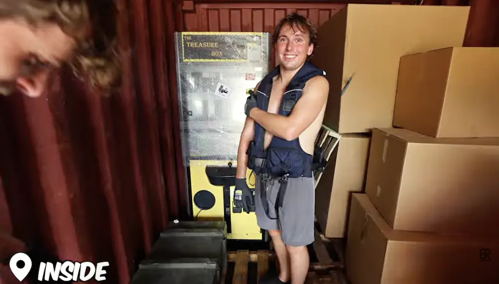 The group had to navigate what to do with the contents of each container. Credit: YouTube / Brent Rivera