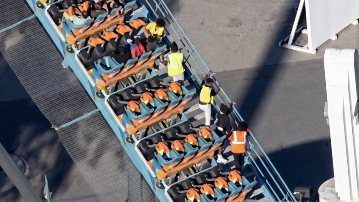 Video shows person 'nearly falling out' of Goliath roller coaster after man falls to death at Six Flags