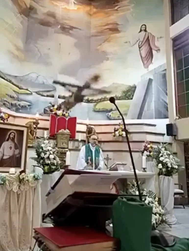 The priest tragically lost his life after a crucifix fell on him in the middle of Mass. Credit: Facebook/Patricio Sanchez