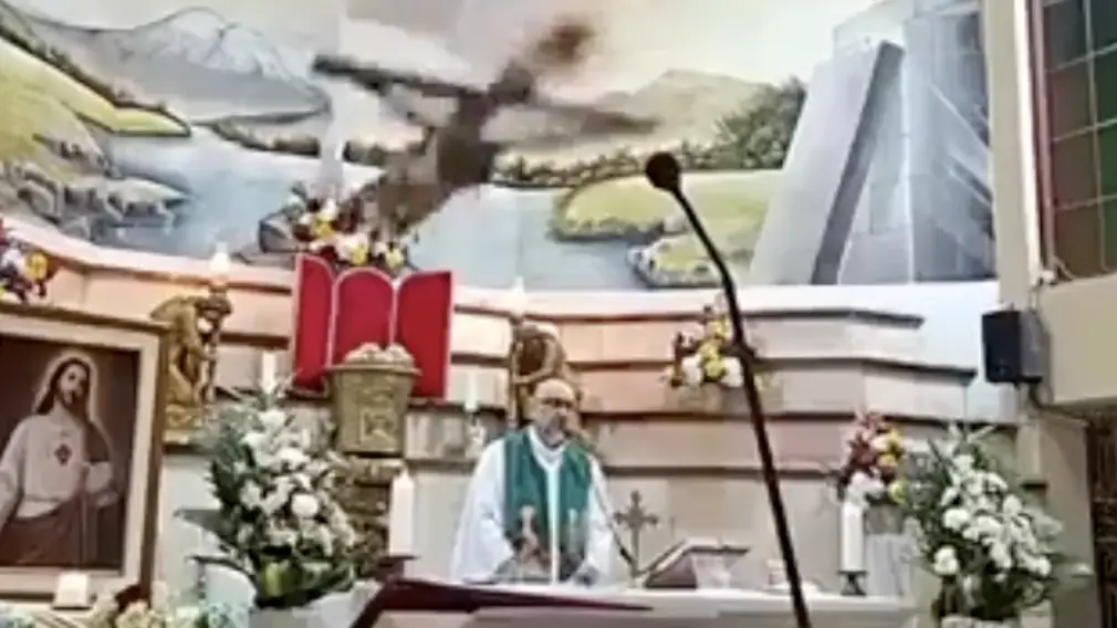 The priest tragically lost his life after a crucifix fell on him in the middle of Mass. Credit: Facebook/Patricio Sanchez