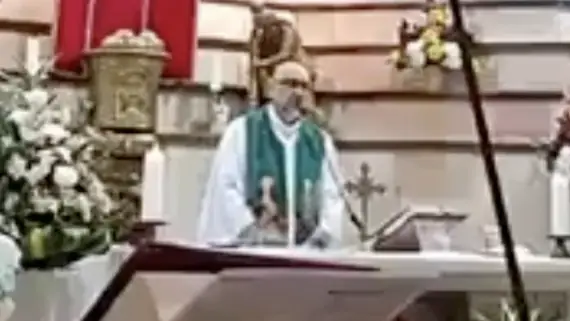 The priest tragically lost his life after a crucifix fell on him in the middle of Mass. Credit: Facebook/Patricio Sanchez