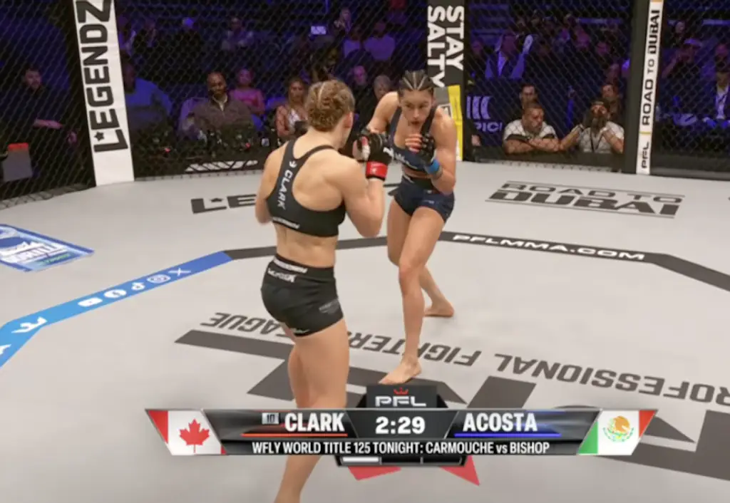 Lucero Acosta took on Shannon Clark at PFL Chicago. Credit: YouTube / @PFLMMA