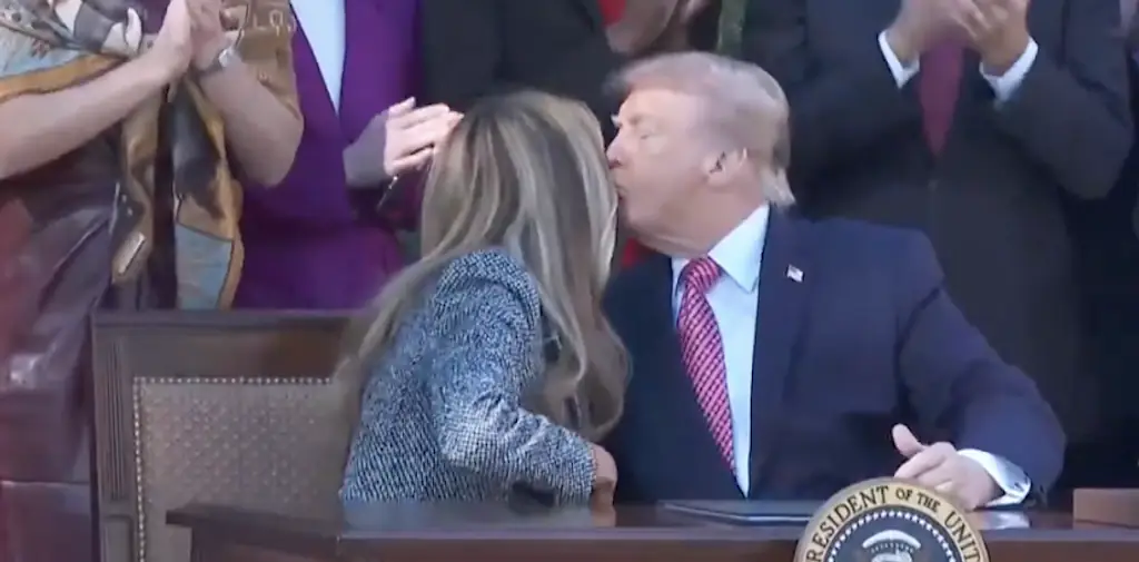 Melania and Donald Trump attended the ceremony together. Credit: CSPAN