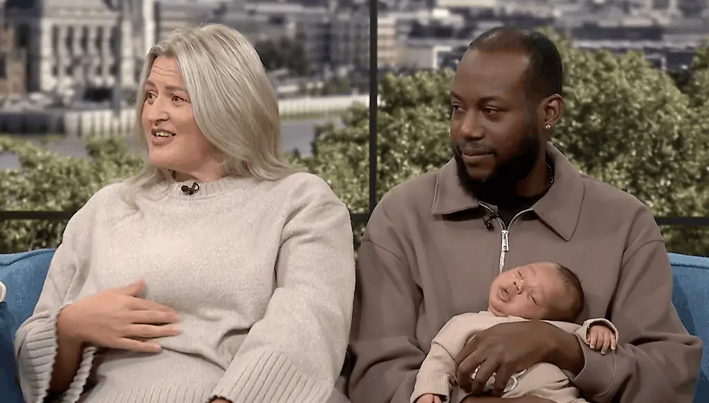 Sammy and her partner Triston are adjusting to their new life with Noah. Credit: ITV/This Morning