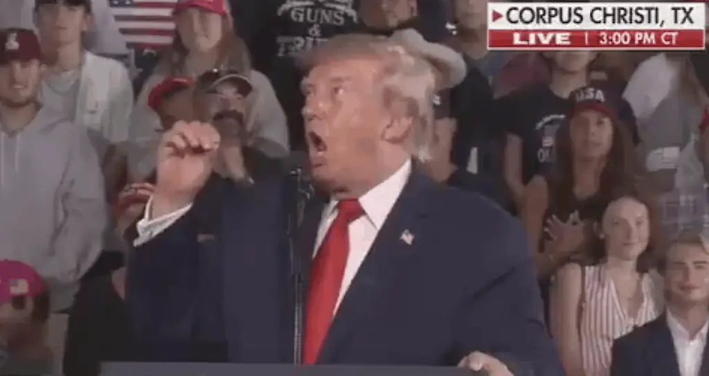 Donald Trump's latest gesture has gone viral for all the wrong reasons. Credit: Fox News