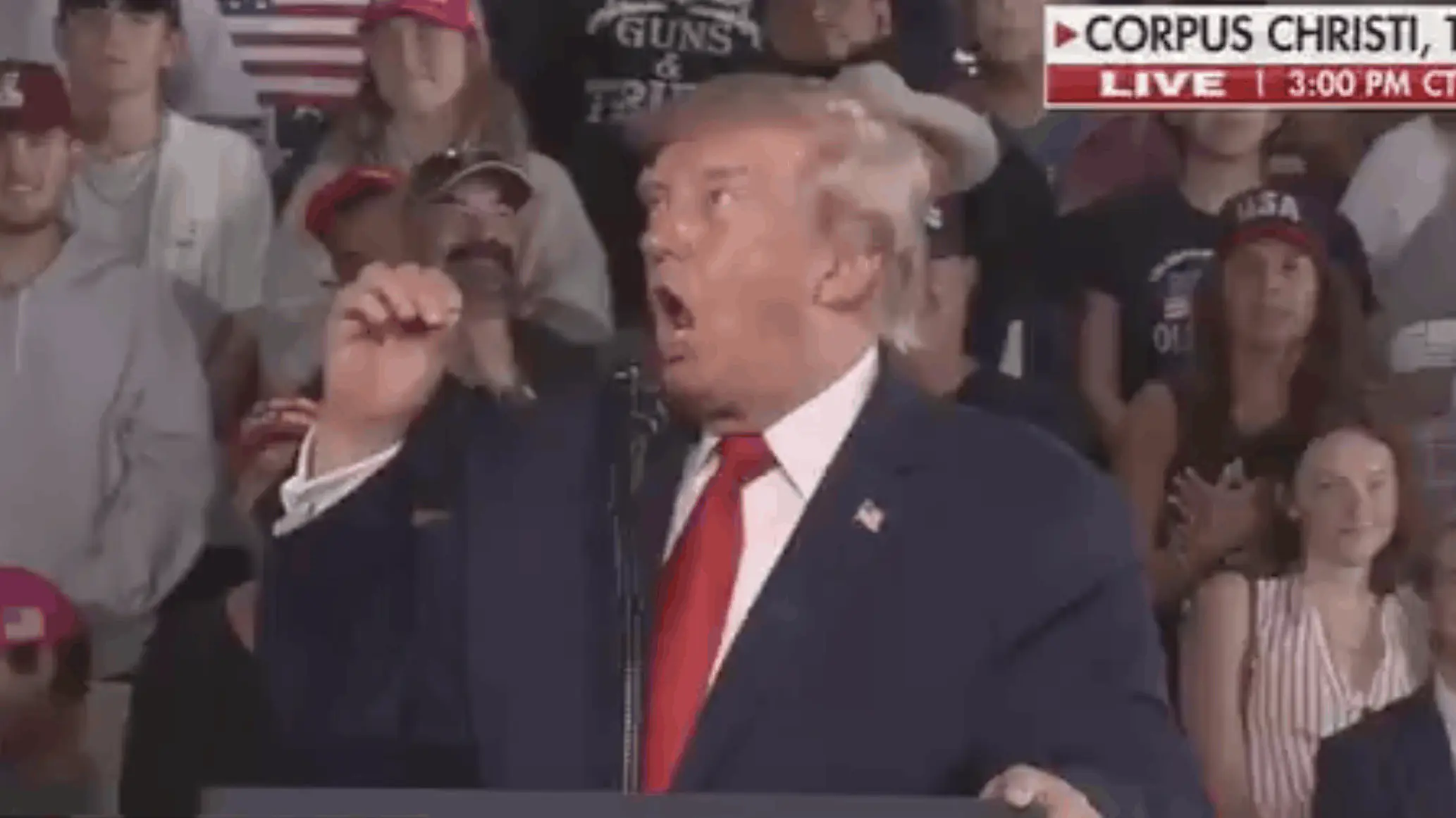 Donald Trump's latest gesture has gone viral for all the wrong reasons. Credit: Fox News