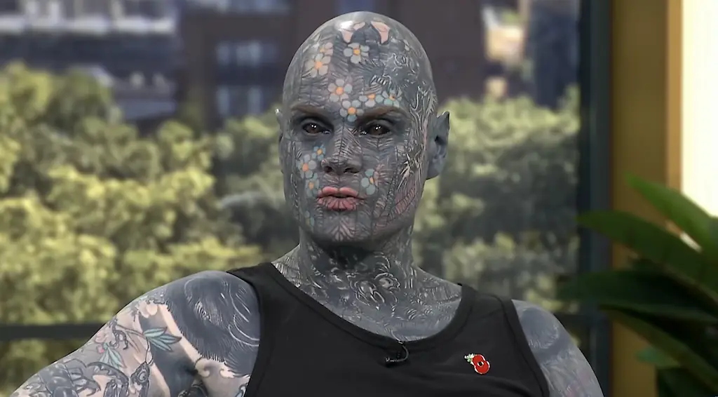 Sylvain Helaine is dubbed the world's most tattooed teacher. Credit: This Morning