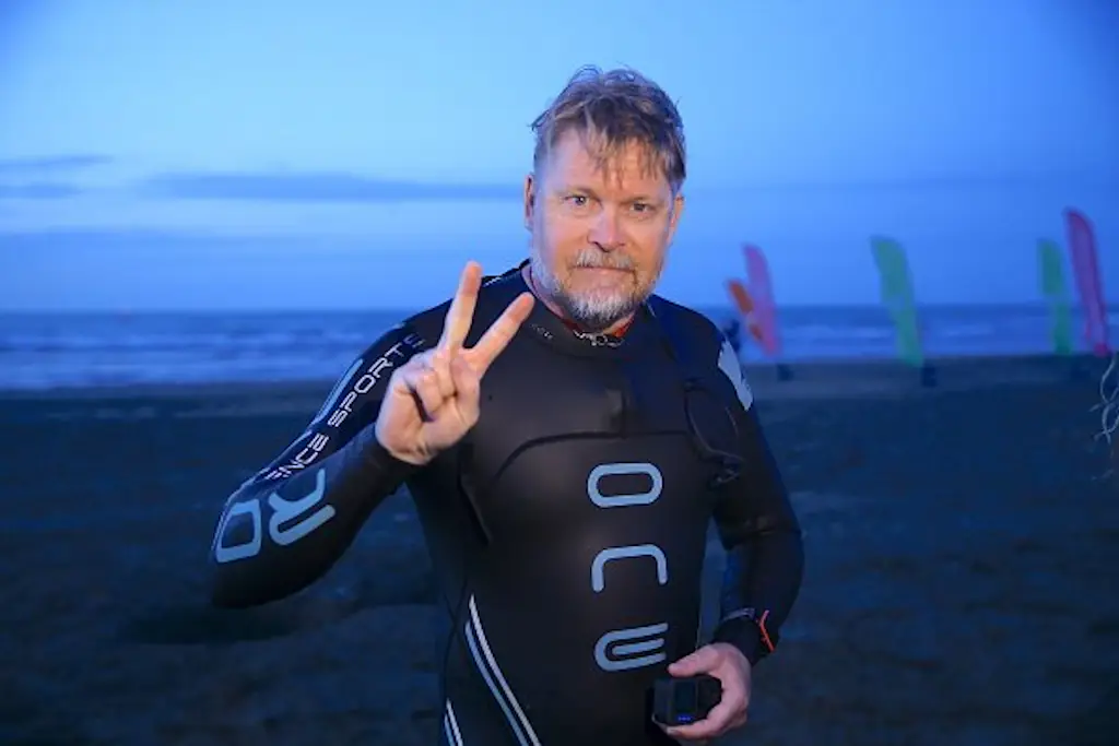 Bushby has just completed the 40km swim across the channel. Credit: Resul Rehimov/Anadolu via Getty Images