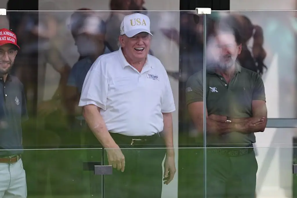 People noticed Trump's bruised arms at the golf tournament. Credit: Andrew Mordzynski/Icon Sportswire via Getty Images