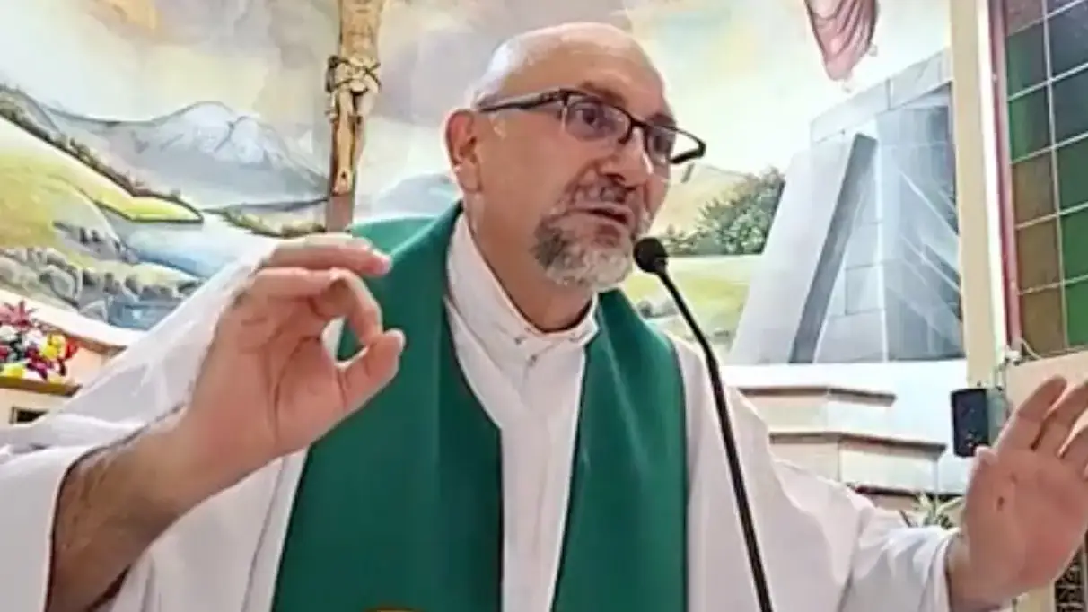 The priest was mid-Mass at the time. Credit: Facebook 