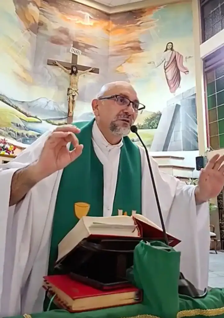 The priest was mid-Mass at the time. Credit: Facebook